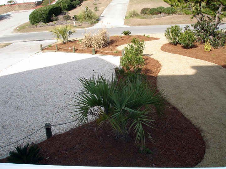 Landscaping with Rock Parking area